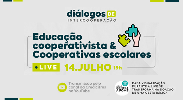 Educação e cooperativismo é a pauta do encontro de Diálogos de Intercooperação deste mês, na live que ocorre nesta quarta (14)