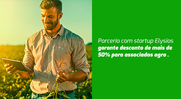 Parceria com startup Elysios garante desconto de mais de 50% para associados agro