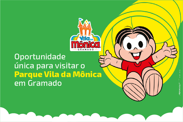 Parque Vila da Mônica: adulto pagante ganha uma cortesia para crianças até 25 de março