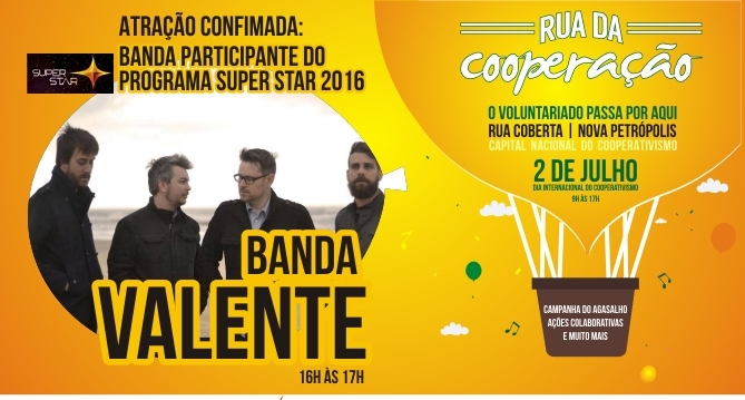 Rua da Cooperação de Nova Petrópolis traz show com a Banda Valente