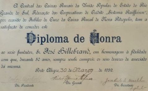 Acervo Museu de Família Hillebrand - Certificado José Hillebrand 50 anos de associado.jpg